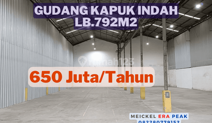 Lokasi Startegis Disewa Gudang Kapuk Indah, Lt.792m2 1