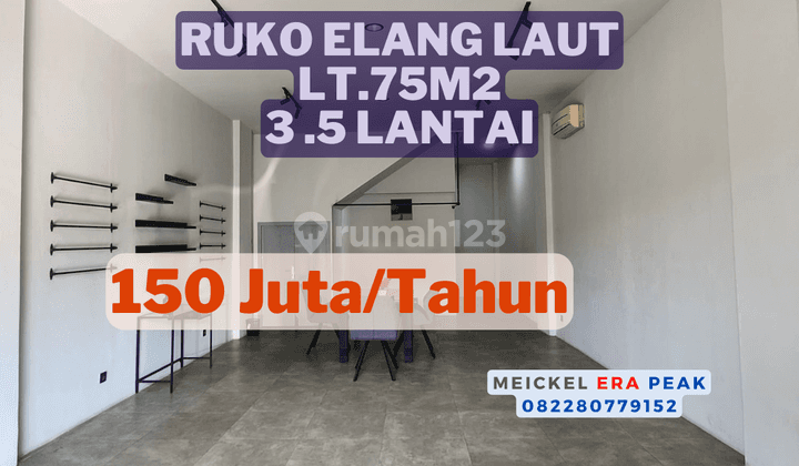 Lokasi Strategis Disewa Ruko Elang Laut, Lt.75m2, 3.5 Lantai 1