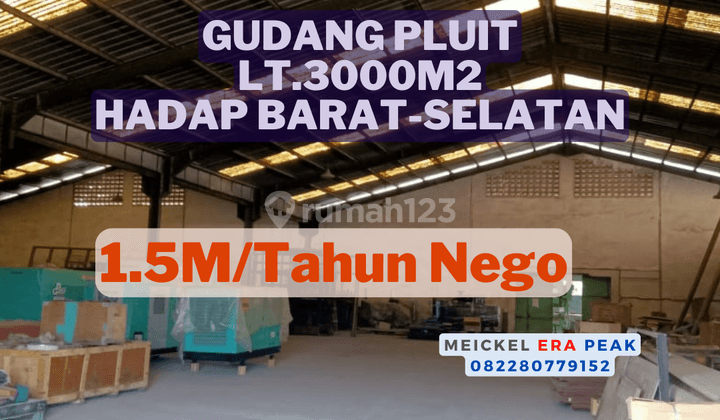 Lokasi Strategis Disewa Gudang Pluit, Lt.3.000m2, Hadap Barat Selatan 1