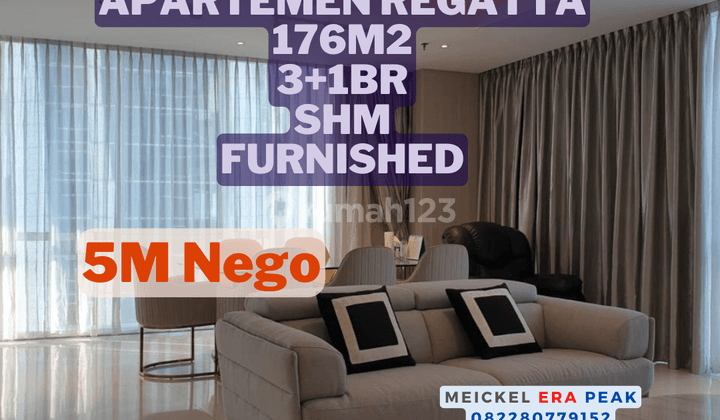 Harus Terjuall Apartemen Regatta, 176m2, 3+1BR, Shm, Furnished 1