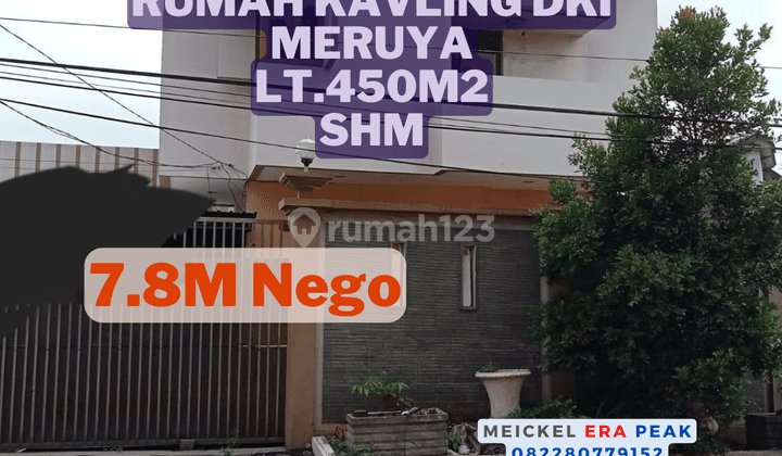 Harus Terjual Dijual Rumah di Kavling Dki, Lt.450m2, Shm, Hoek 1