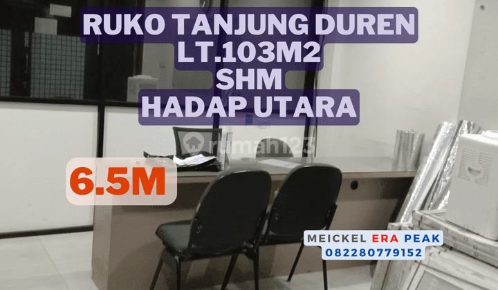 Lokasi Startegis Dijual Ruko Tanjung Duren, Lt.103m2, Shm, Hadap Utara 1