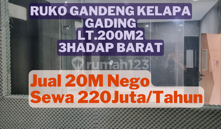Lokasi Strategis Dijual Ruko Kelapa Gading Boulevard, Lt.200m2, Hadap Barat Lokasi Strategis Dijual Ruko Kelapa Gading Boulevard, Lt.200m2, Hadap Barat
