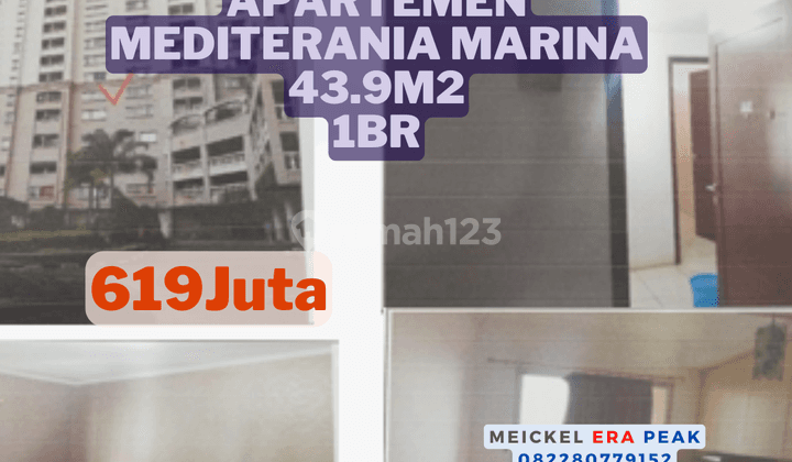 Best Price Dijual Apartemen Mediterania Marina, 43.9M2, 1 Br 1