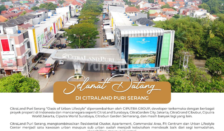 District Alila Citra Land Serang, Urban Lifestyle, Dp Mulai 5 Jt 18