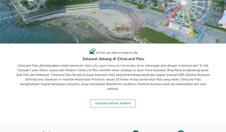 Citra Land Tondo Palu, Waterfront City, Dp 54 Jt, Angs 8 Jt 15