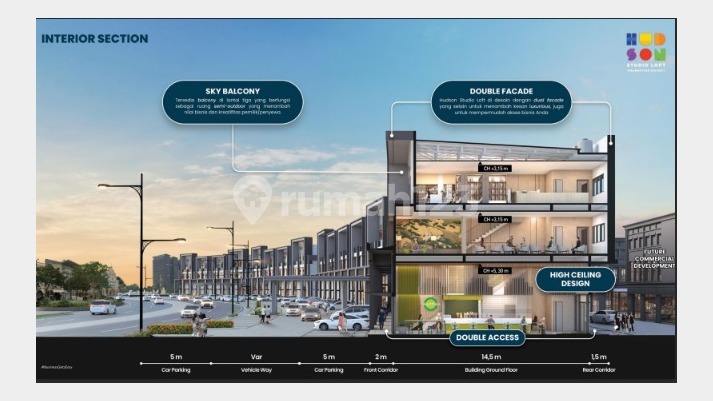 Dijual Ruko Hudson Studio Loft Brand New, Gading Serpong