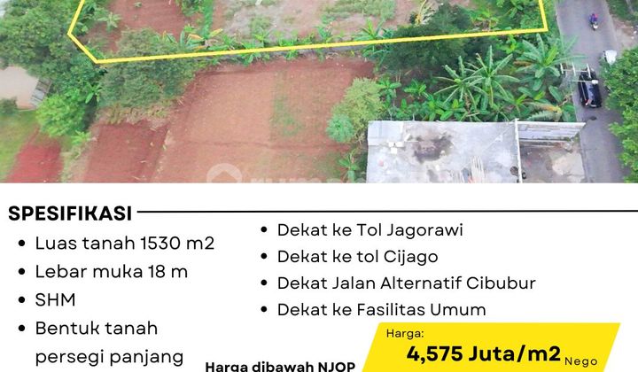Tanah Murah Harga Dibawah Njop Dekat Pintu Tol Cimanggis