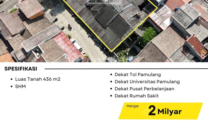 Rumah Tua Hitung Tanah Cocok Untuk Usaha Di Reni Jaya Pamulang