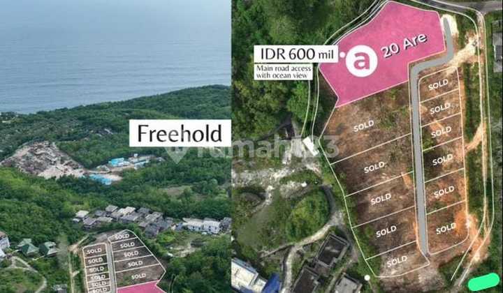 Tanah dengan Pemandangan Laut Menakjubkan di Zona Pink Pecatu