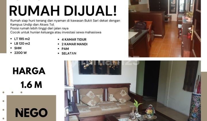 Rumah Strategis Siap Huni Kawasan Bukit Sari Tembalang Dekat Undip dan Akses Tol 1