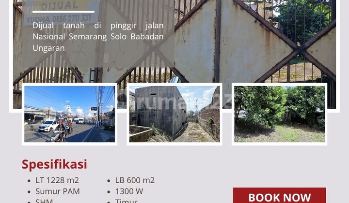 Tanah Bonus Bangunan 3 Lantai Langensari Ungaran Pinggir Jalan Raya Nasional 1
