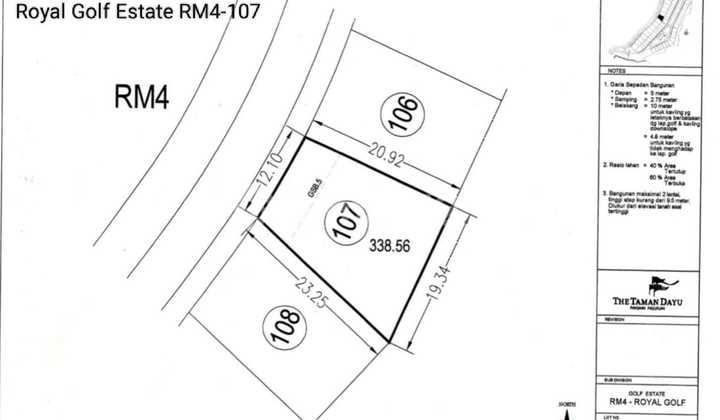 Harga Termurah Kavling Siap Bangun Taman Dayu Pandaan Luas 338M²
