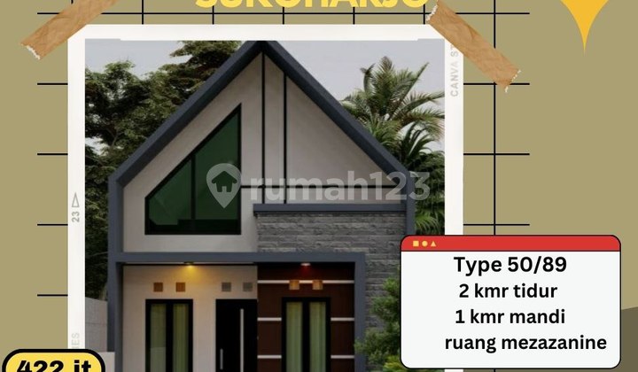 RUMAH MEZANINE DI JOMBOR SUKOHARJO KOTA 1