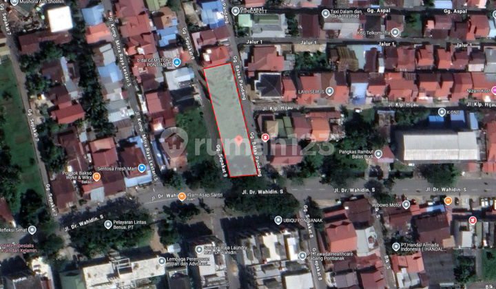 Tanah Tepi Jalan Lokasi Ramai dan Strategis Dr Wahidin, Pontianak Tanah Tepi Jalan Lokasi Ramai dan Strategis Dr Wahidin, Pontianak