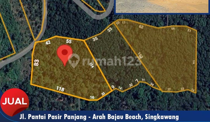 Tanah Investasi Jalan Pantai Pasir Panjang, Singkawang