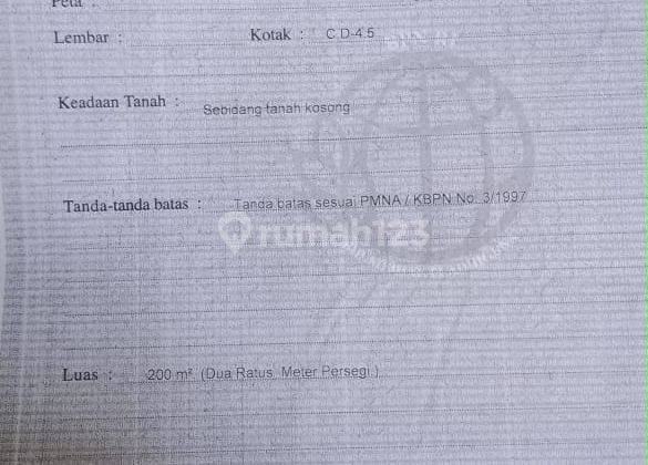 Di Jual Tanah Luas Kecil Lokasi Jalan Veteran Tiying Tutul 2