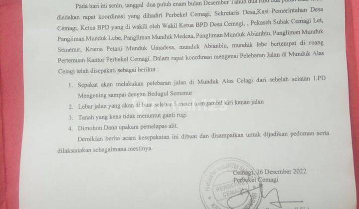 Land For Leasehold In Cemagi Beach Badung 5
