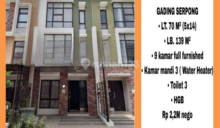 Dijual Cepat Kost Allogio 3lantai Gading Serpong  2