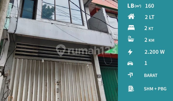 For Sale/For Rent 2-Story Shop House in Klojen Intersection Wilis Area, Malang