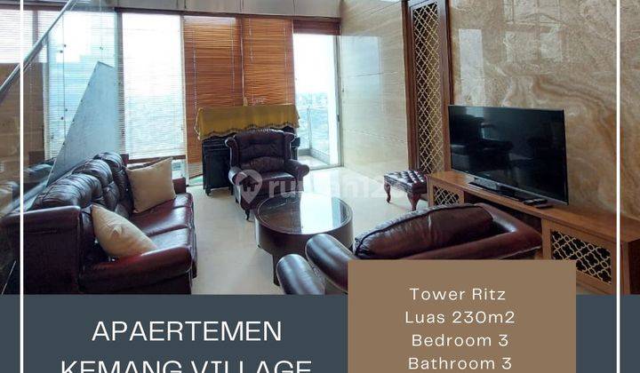 Dijual Murah Apartemen Kemang Village 3 Kamar Tidur Tower Rizt 1