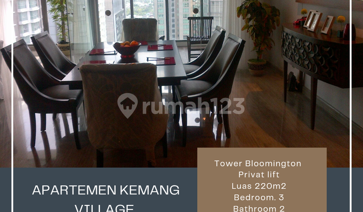 For Sale For Rent Kemang Village Apartment 3Br Private Lift