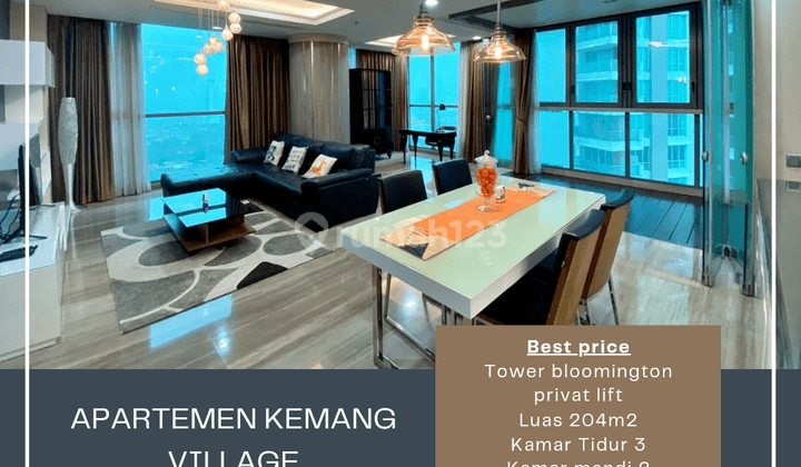Dijual Murah Apartemen Kemang Village 3br Tower Bloomington 1