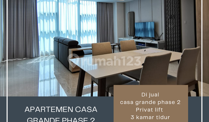 Dijual Murah Aprtemen Casagrande Phase 2 Privat Lift 3br