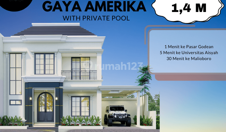 Rumah Eksklusif Bergaya Amerika, Mudah Akses Ke Malioboro,  1