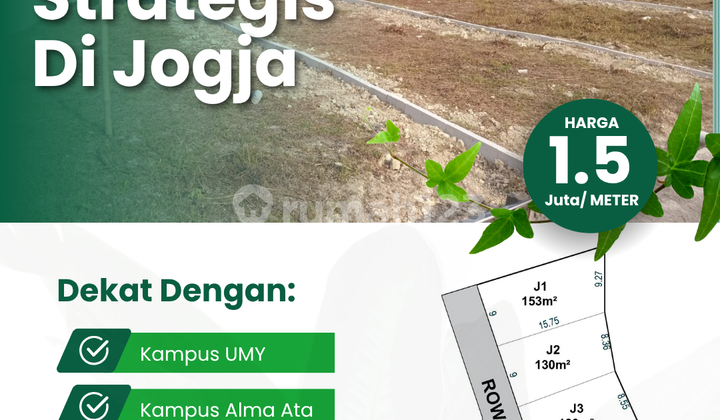 Tanah Dijual Dekat Alma Ata Sertipikat Shm Jogja