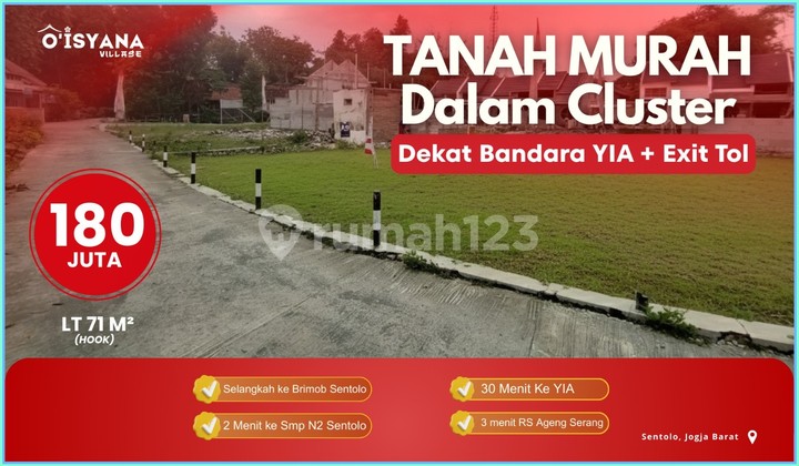 Dijual Tanah Murah Jogja Kulon Progo 400 Meter ke Smpn 2 Sentolo