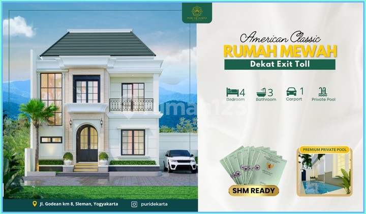 Dijual Rumah SHM Sleman One Gate Sistem Kolam Renang