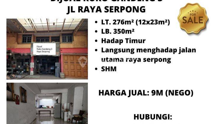 RUKO GANDENG 3 UNIT DIJUAL DI RAYA SERPONG 1