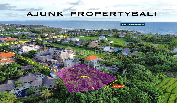 Strategic land with rice field & river views, near the beach, Pererenan 1