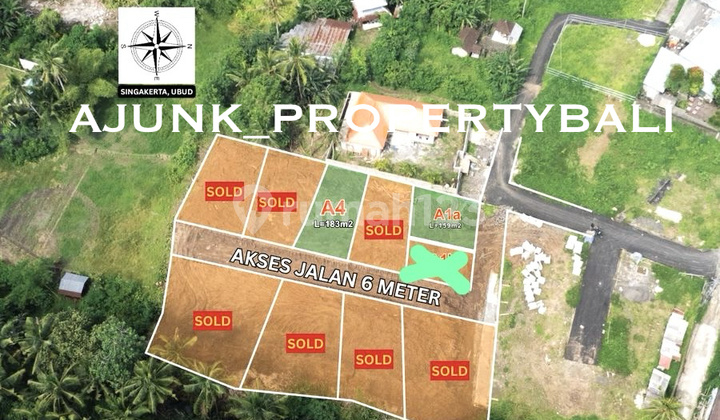 Sisa 2 Plot Tanah Kavling Dgn Jungle View, di Singakerta Ubud