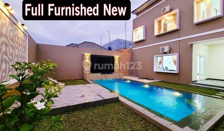 Rumah Mewah Kolam Renang Full Perabot Baru 1