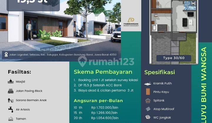 Rumah Subsidi Terdekat Ke Cimahi Cicilan 1 Jtan Flat Sampai Lunas  2