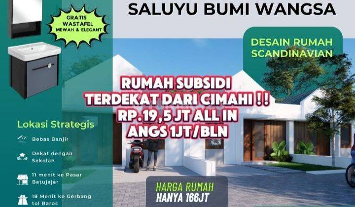 Rumah Subsidi Terdekat Ke Cimahi Cicilan 1 Jtan Flat Sampai Lunas  1