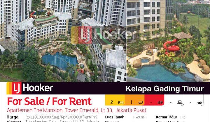 Apartemen The Mansion Tower Emerald Lantai 33, Kemayoran, Jakarta Pusat 2