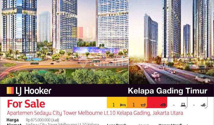 Apartemen Sedayu City Tower Melbourne Lantai 10 Kelapa Gading, Jakarta Utara 2