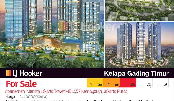 Apartemen Menara Jakarta Tower Me Lt.57 Kemayoran, Jakarta Pusat 2