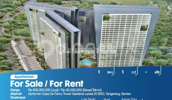 Casa De Parco Tower Gardenia 20th Floor Apartment, BSD, Tangerang, Banten 2