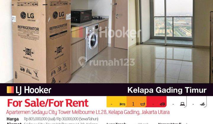 Apartemen Sedayu City Tower Melbourne Lt.28, Kelapa Gading, Jakarta Utara 2