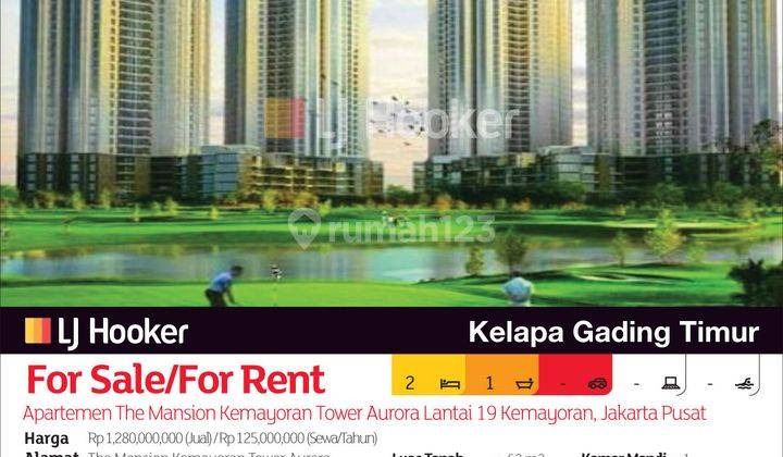 Apartemen The Mansion Kemayoran Tower Aurora Lantai 19 Kemayoran, Jakarta Pusat 2