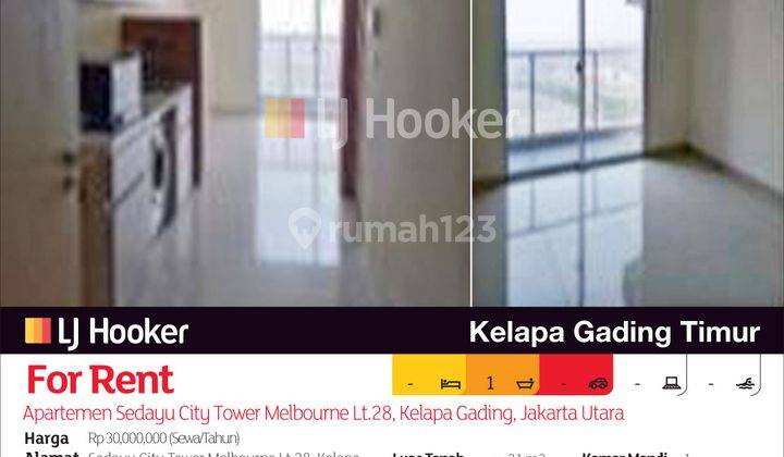 Apartemen Sedayu City Tower Melbourne Lt.28, Kelapa Gading, Jakarta Utara 2