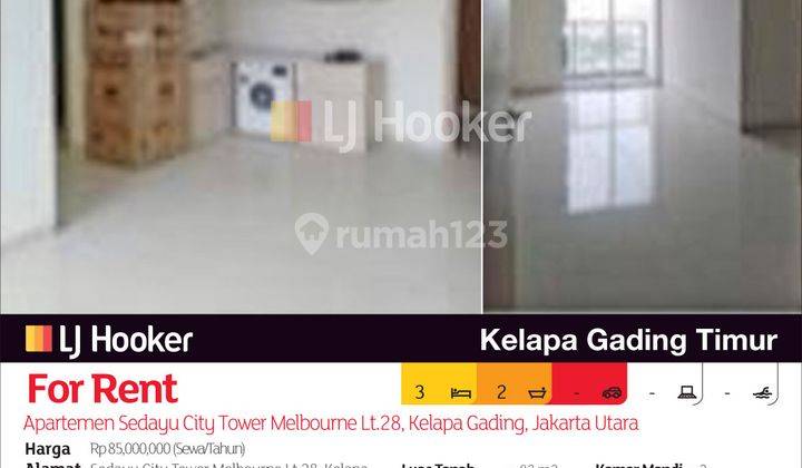 Apartemen Sedayu City Tower Melbourne Lt.28, Kelapa Gading, Jakarta Utara 2