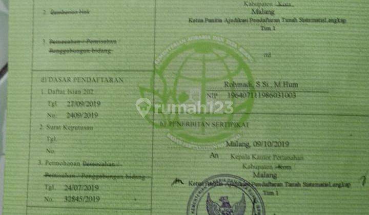 Tanah Pribadi SHM Lokasi di Karangploso Malang 3