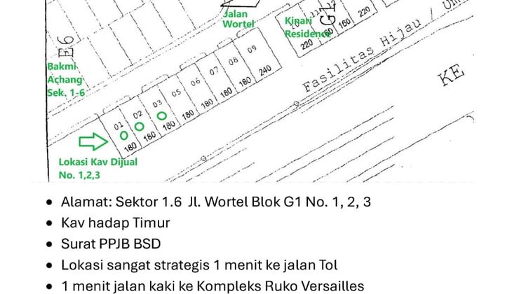 3 Adjacent Plot Units for Sale in Griya Loka BSD