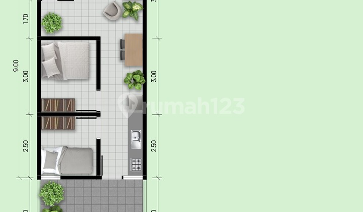 Sewa Rumah Bulanan Tki Blok G (Rp.2.300.000/ Bulan)