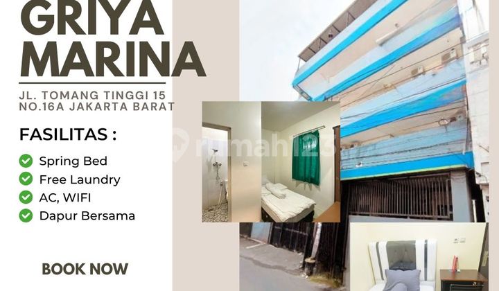 For Rent Mixed Dormitory Strategic for Employees & Students Griya Marina Fully Furnished at Jalan Tomang Tinggi No.16a Grogol, West Jakarta Very Strategic Location Cheapest Book Now!!